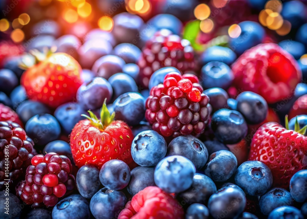 Close-Up Photography: Juicy Berry Medley - Blueberries, Raspberries, Blackberries Close-Up Photography: Juicy Berry Medley - Blueberries, Raspberries, Blackberries