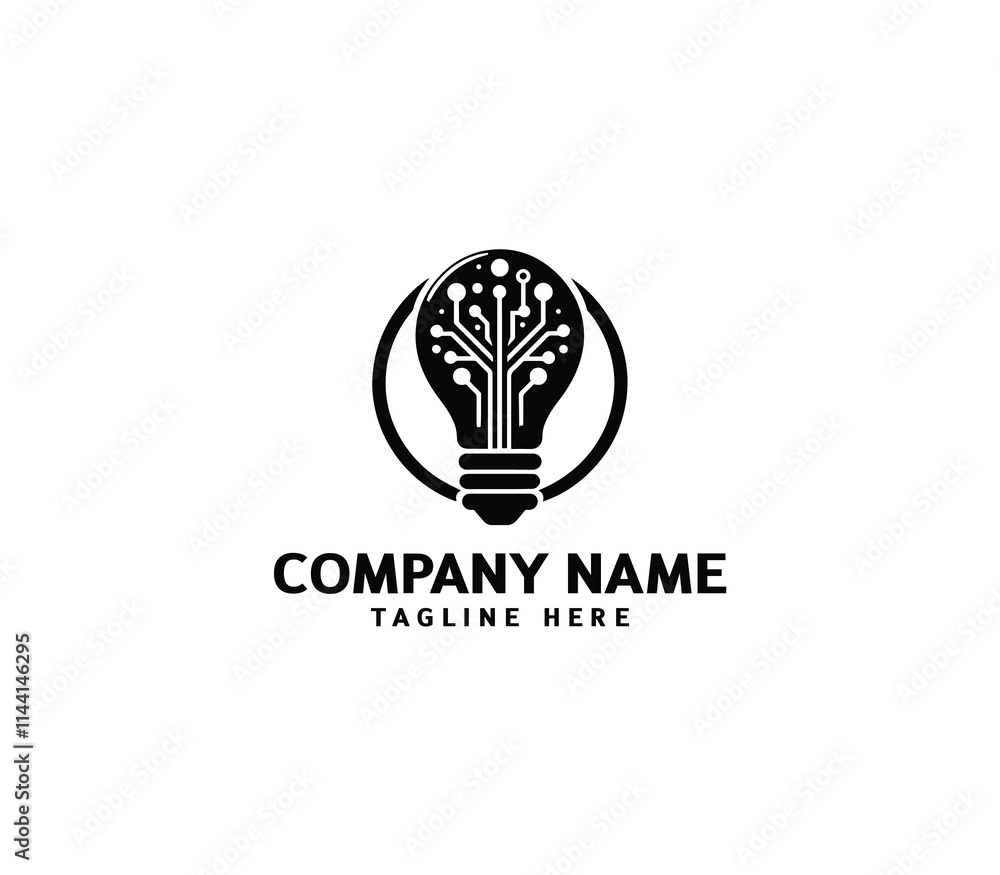Vector technology bulb logo design. Tech lightbulb logo designs concept. technology, bulb logo design Vector technology bulb logo design. Tech lightbulb logo designs concept. technology, bulb logo design