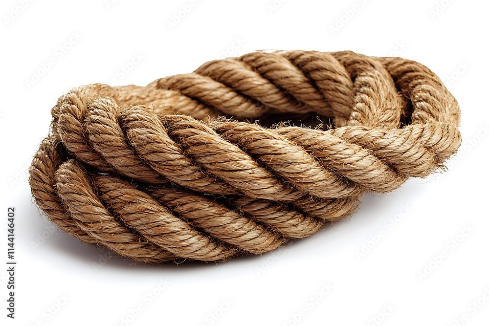 Hemp rope on white background. Organic material Hemp rope on white background. Organic material