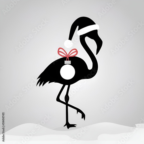 Original name(s): Flamingo with christmas icon