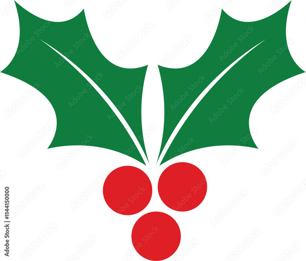 Christmas holly berries symbol. Design element. PNG illustration Christmas holly berries symbol. Design element. PNG illustration
