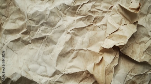 Crumpled Beige Paper Texture Background Image