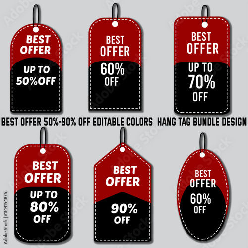 Best Offer 50%-90% Off Editable Colors  Hang Tag Bundle Label Design