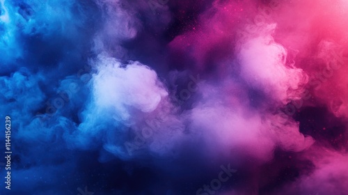 A mesmerizing swirl of blue, pink, and purple smoke creating an ethereal atmosphere.