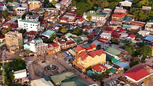 Wallpaper Mural Aerial perspective of Coron Church, capturing its charm amidst the natural beauty of the island. Torontodigital.ca