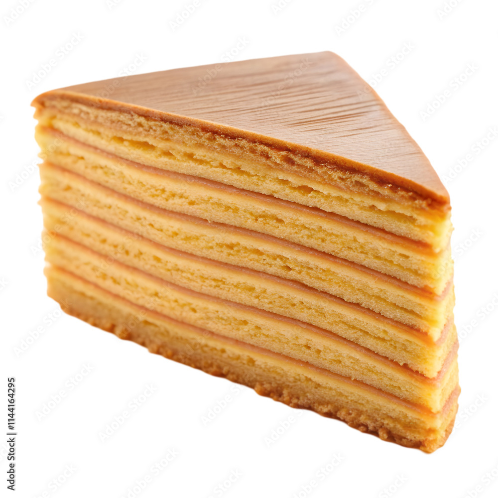 Fototapeta premium baumkuchen piece isolated on transparent background