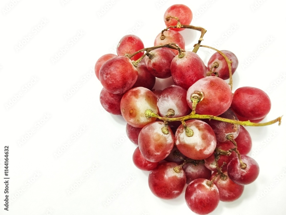 Bunch of red grapes on white background for advertising Bunch of red grapes on white background for advertising