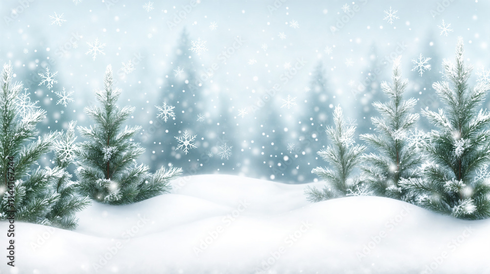 Winter landscape filled with snowfall creating a serene and peaceful atmosphere Winter landscape filled with snowfall creating a serene and peaceful atmosphere