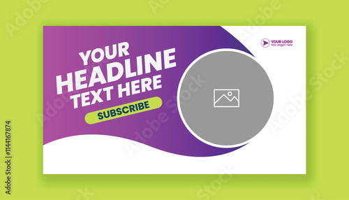 Creative Youtube thumbnail editable template and Horizontal corporate banner template, corporate business marketing promotional horizontal web banner background, social media video thumbnail cover