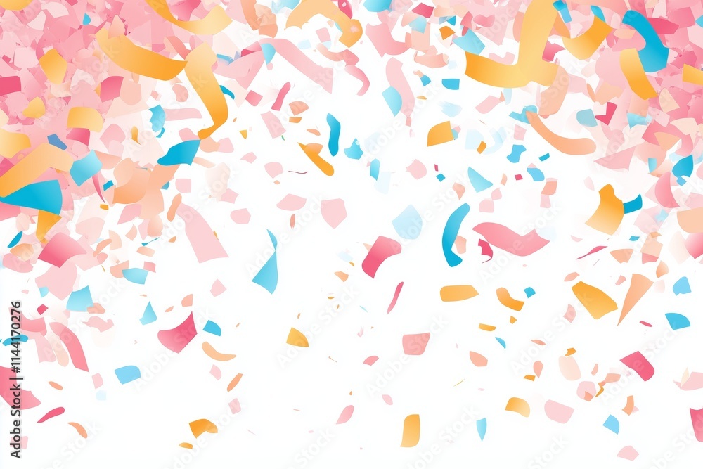Fototapeta premium Vector illustration of confetti in pastel colors. 