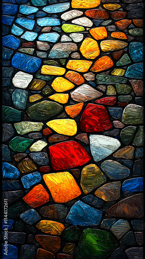 Colorful stained glass mosaic pattern. Colorful stained glass mosaic pattern.