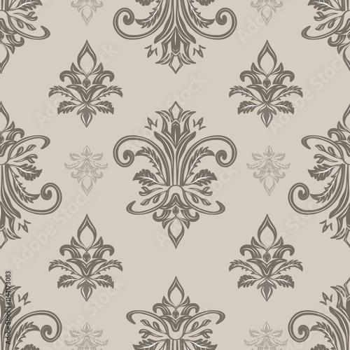 Floral damask classic seamless pattern, vintage design, luxury design, vector Illustration for elegant textile design, fabric, decoration, interior, ornament, wall paper, curtain, bedding, carpet