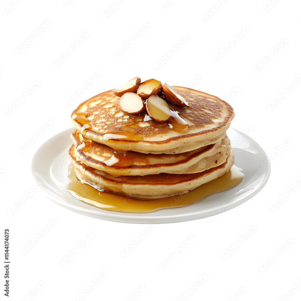 Delicous Almond flour pancakes isolated on transparent background Delicous Almond flour pancakes isolated on transparent background