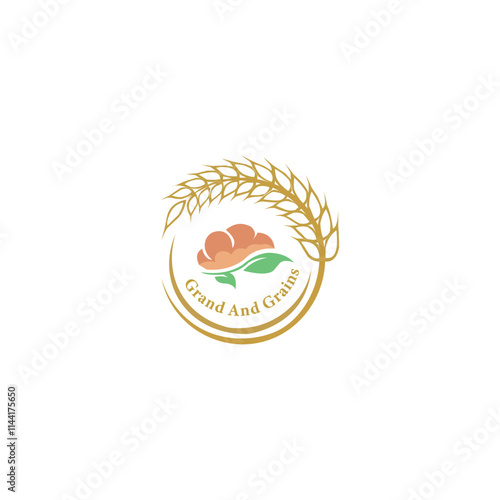 Baked wheat grains logo design