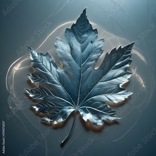 Bronze leaf with delicate veins, emphasizing the natural form and beauty of the leaf in a warm metallic sheen.