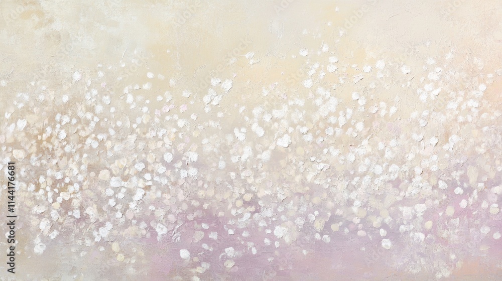 Delicate clusters of pastel pink, ivory, and lavender blossoms scattered gracefully, resembling a dreamy floral arrangement shimmering in soft morning light. Delicate clusters of pastel pink, ivory, and lavender blossoms scattered gracefully, resembling a dreamy floral arrangement shimmering in soft morning light.