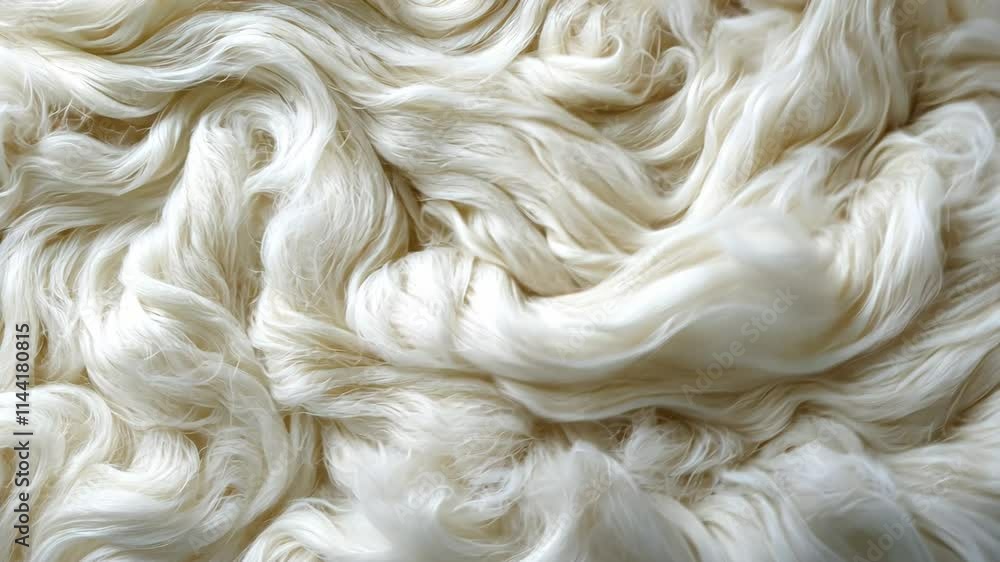 Fluffy White Fabric with Gentle Waves A gentle wave pattern quality