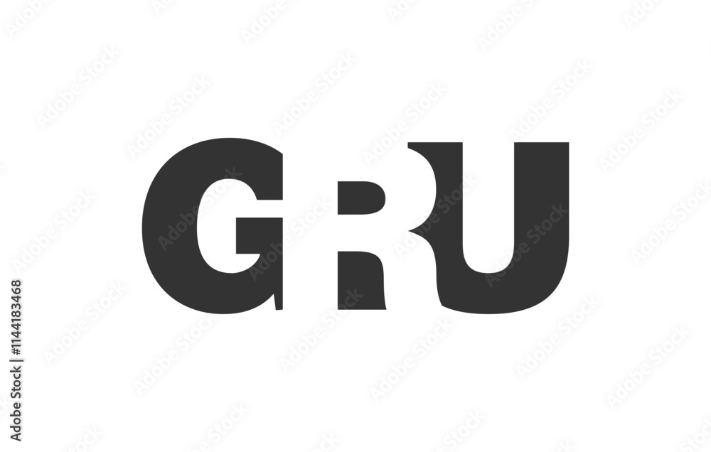 GRU logo design. Initial letter G R U bold font style for tech startups, consulting, corporate branding. Creative company name, headlines typography identity, trendy logotype. GRU logo design. Initial letter G R U bold font style for tech startups, consulting, corporate branding. Creative company name, headlines typography identity, trendy logotype.