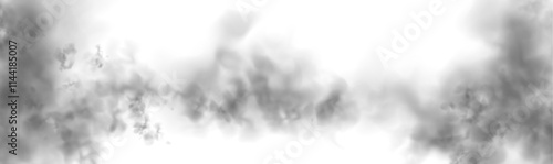 White realistic cloud sky,cloudscape on transparent background. Transparency only in vector PNG format. Fog or smoke isolated transparent special effect. 
