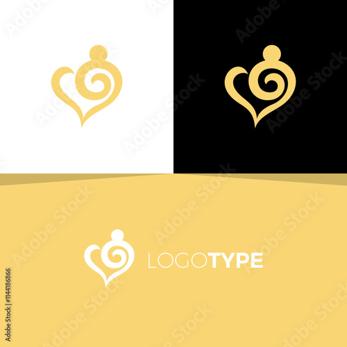 Love Baby And Mom Logo Design. Baby Care Icon