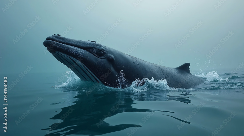 Fototapeta premium The humpback whale, the largest living creature in the oceans and on Earth