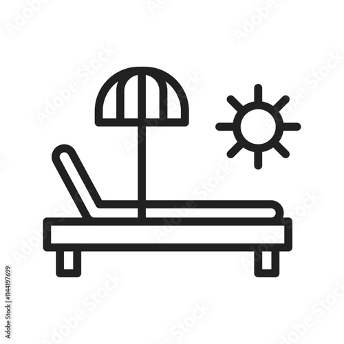 Sunbathe icon vector image. Suitable for mobile apps, web apps and print media.