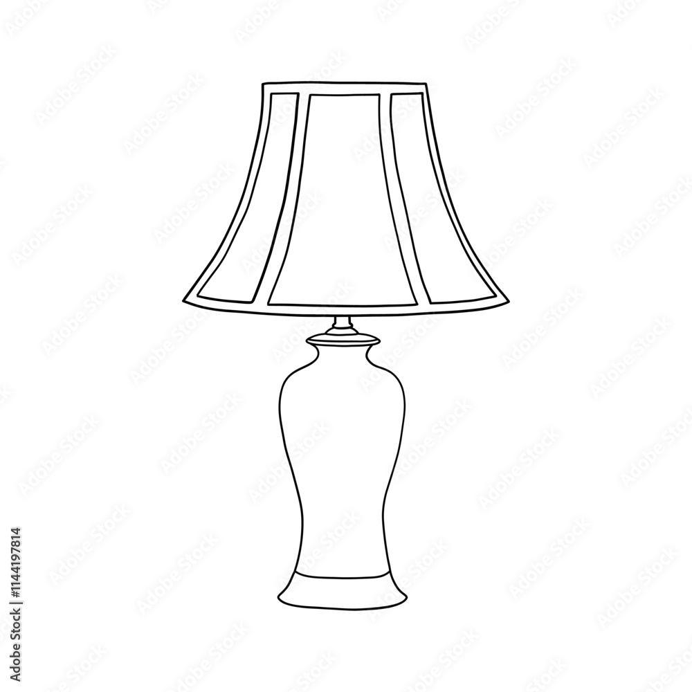 Elegant Line Art of a Classic Table Lamp Elegant Line Art of a Classic Table Lamp