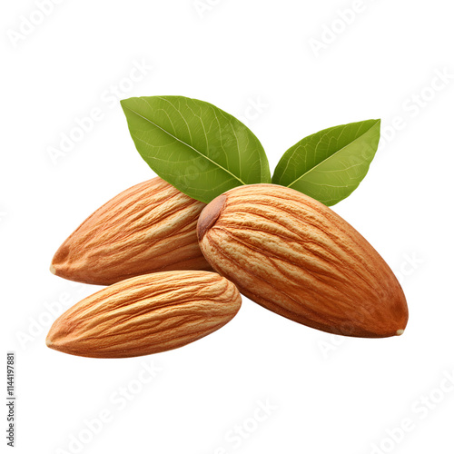 Natural almond oil isolated on transparent background
