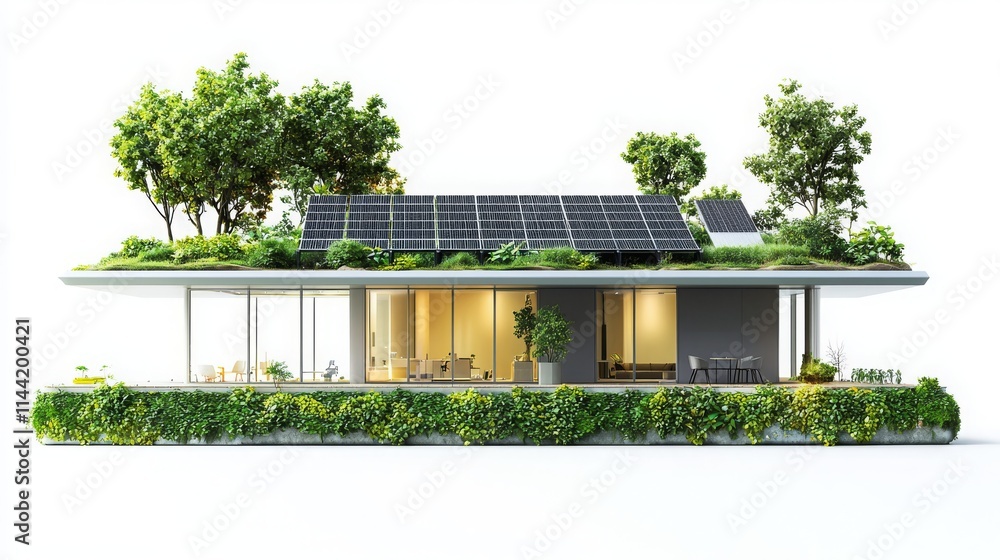Fototapeta premium Green Energy Installation with Solar Panels