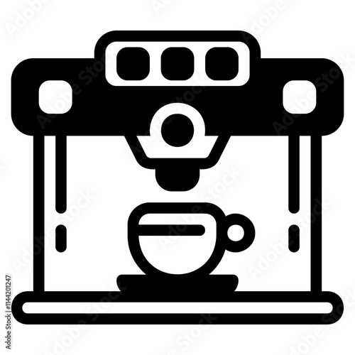 Coffee machine glyph icon