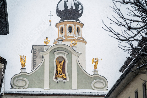 Christmas markets in San Candido. Magical Val Pusteria under the snow. photo