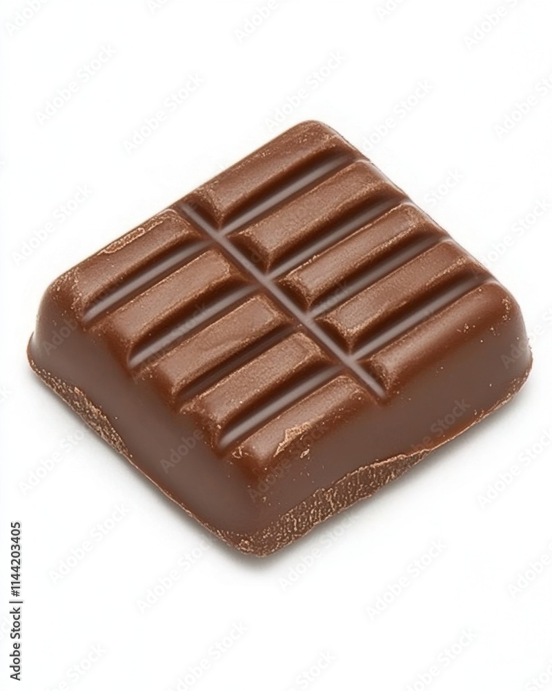 Single milk chocolate square, isolated on white. Single milk chocolate square, isolated on white.