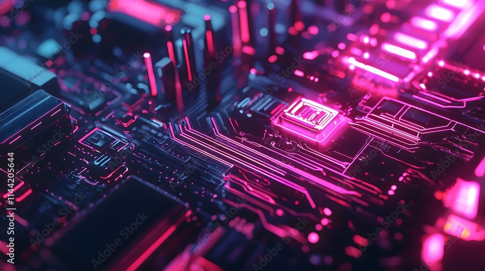 Bold Electronic Traces in Futuristic Style Bold Electronic Traces in Futuristic Style