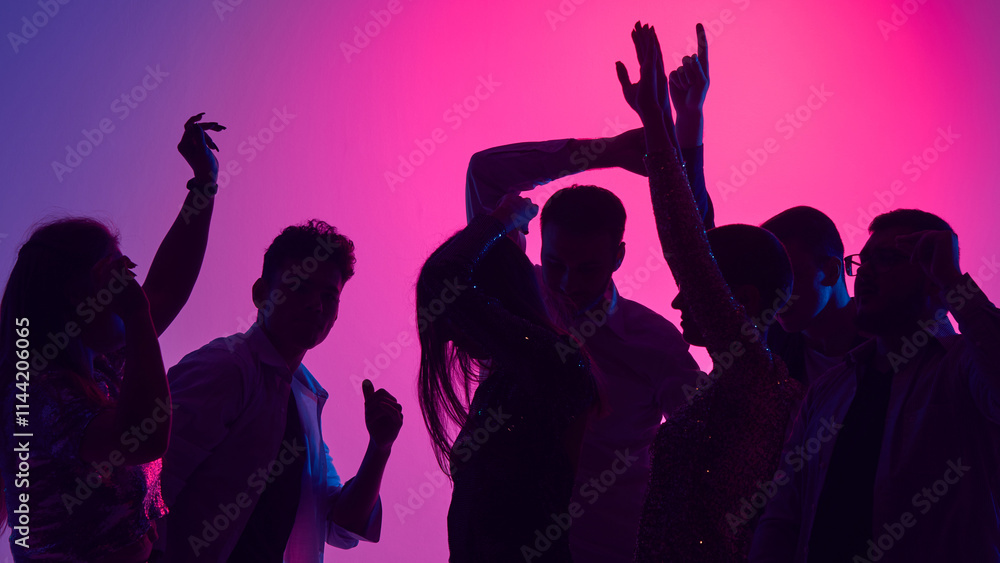 Laughter echoes as friends raise glasses high, celebrating night of connection, rhythm, and shared joy of youth under vibrant lights. Concept of party, youth, carefree, celebration. ad Laughter echoes as friends raise glasses high, celebrating night of connection, rhythm, and shared joy of youth under vibrant lights. Concept of party, youth, carefree, celebration. ad