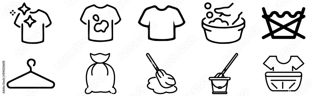 Washing icons and laundry sym... Washing icons and laundry sym...