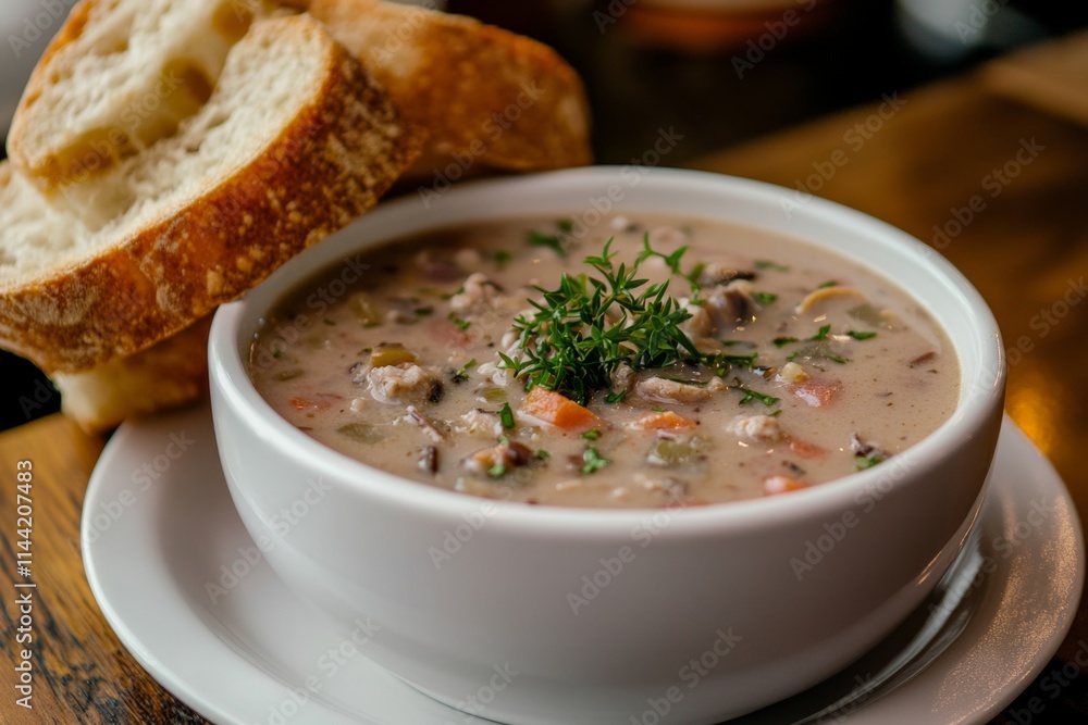 Hearty Creamy Soup with Crusty Bread Hearty Creamy Soup with Crusty Bread
