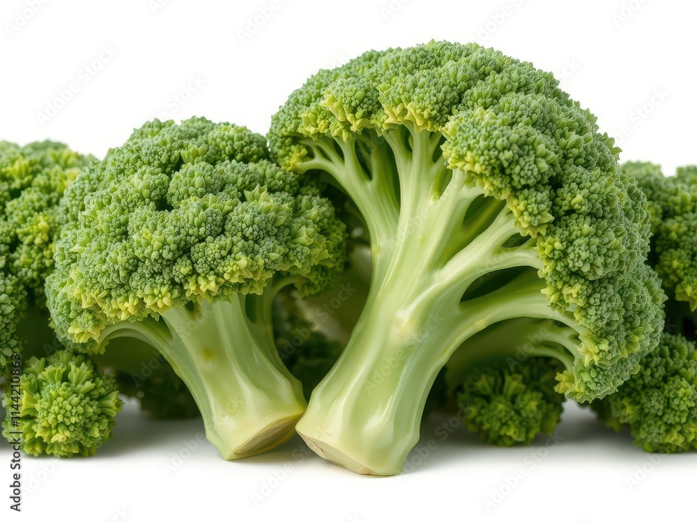Vibrant green broccoli florets, crisp and fresh, isolated, food,broccoli Vibrant green broccoli florets, crisp and fresh, isolated, food,broccoli