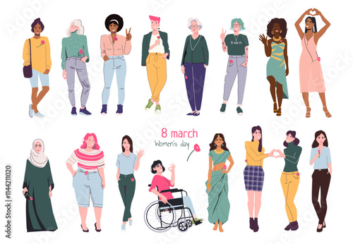 Diverse Women Celebrating International Women's Day