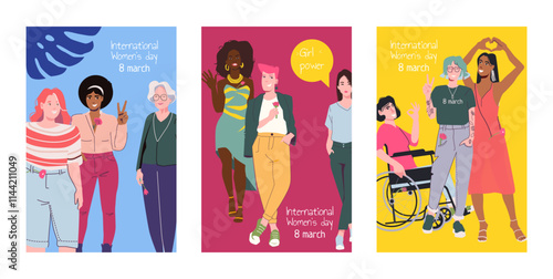 Diverse Women's Day Posters with Empowering Messages