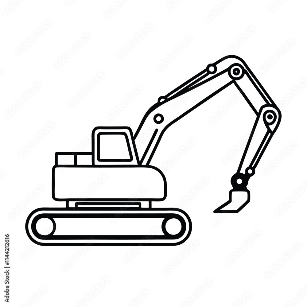 a line drawing of an excavator a line drawing of an excavator