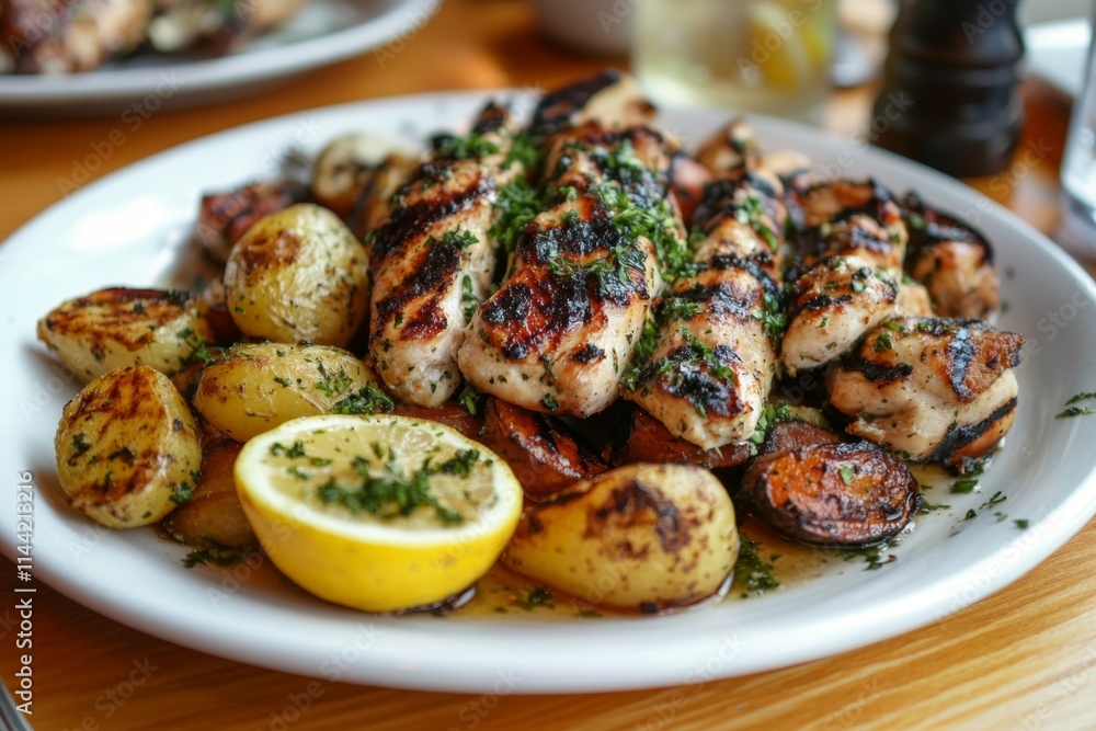 Grilled Chicken and Roasted Potatoes with Lemon Grilled Chicken and Roasted Potatoes with Lemon