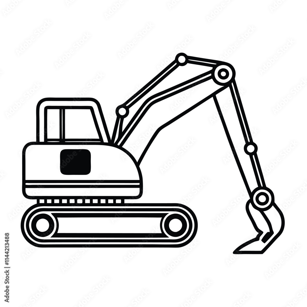 a line drawing of an excavator a line drawing of an excavator