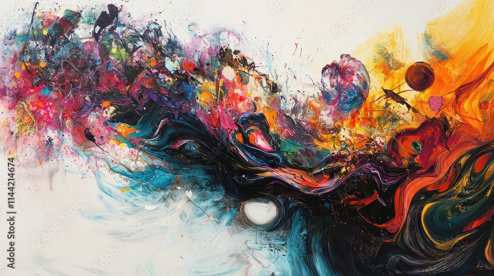 Fototapeta premium Emotionally Charged Fluid Movement in Abstract Space
