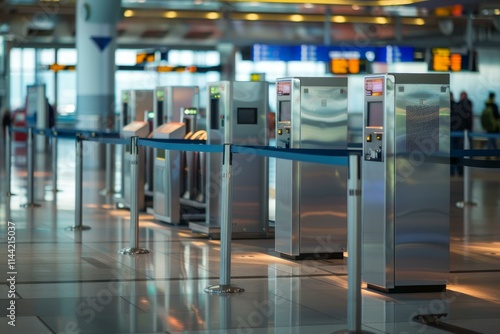 Modern technologies in airport terminal allow passengers to avoid queues