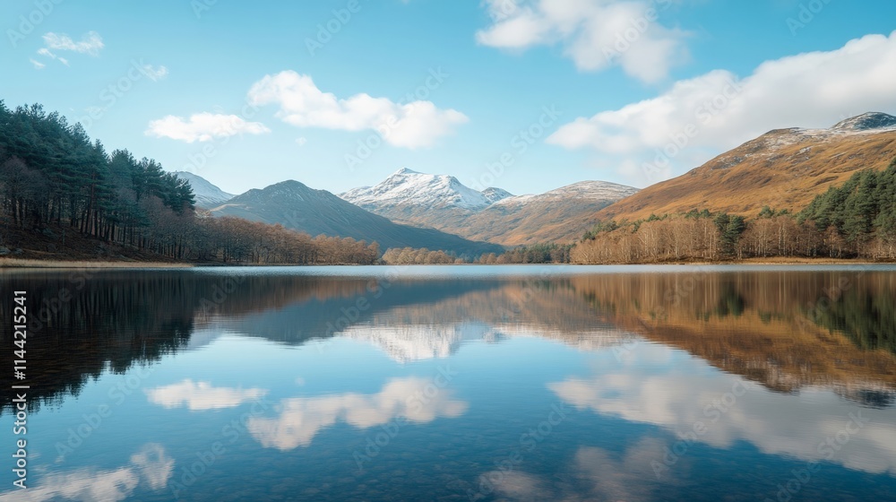 Serene mountain lake with clear reflections and majestic peaks in blue sky, perfect for nature lovers and peaceful retreats. Serene mountain lake with clear reflections and majestic peaks in blue sky, perfect for nature lovers and peaceful retreats.