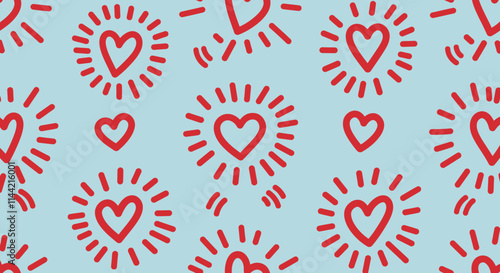 Vibrant Seamless Patterns with Bold Line Art on Colorful Backgrounds
