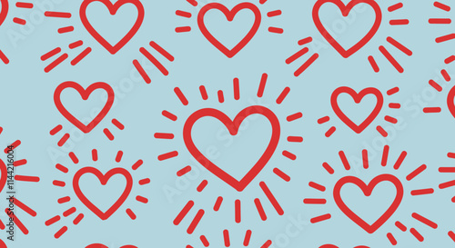 Vibrant Seamless Patterns with Bold Line Art on Colorful Backgrounds
