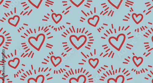 Vibrant Seamless Patterns with Bold Line Art on Colorful Backgrounds
