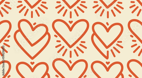 Vibrant Seamless Patterns with Bold Line Art on Colorful Backgrounds
