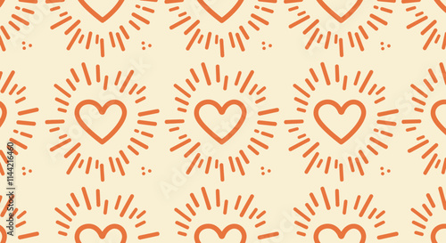 Vibrant Seamless Patterns with Bold Line Art on Colorful Backgrounds
